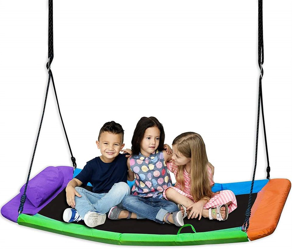 Large Trampoline Garden Camping Swing for Kids, Adults, with Durable Steel Frame Waterproof Adjustable Ropes Easy to Install Hammock