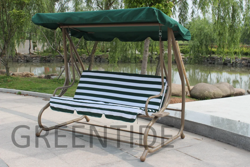 Outdoor Steel Garden Furniture Patio Swing Chair with Side Table